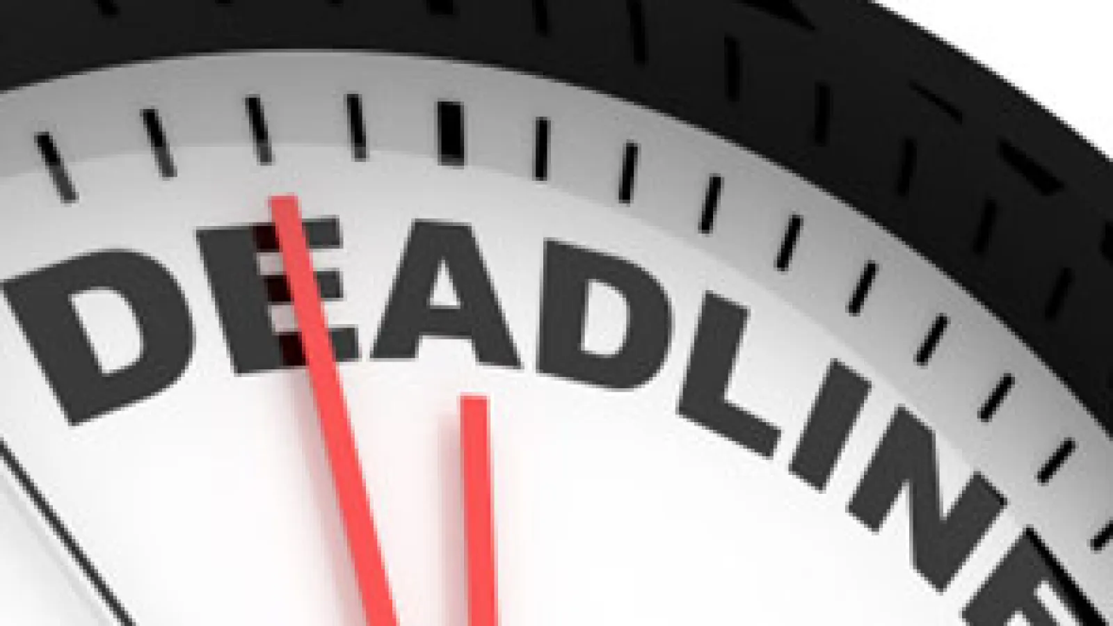 Clock with the word Deadline on it
